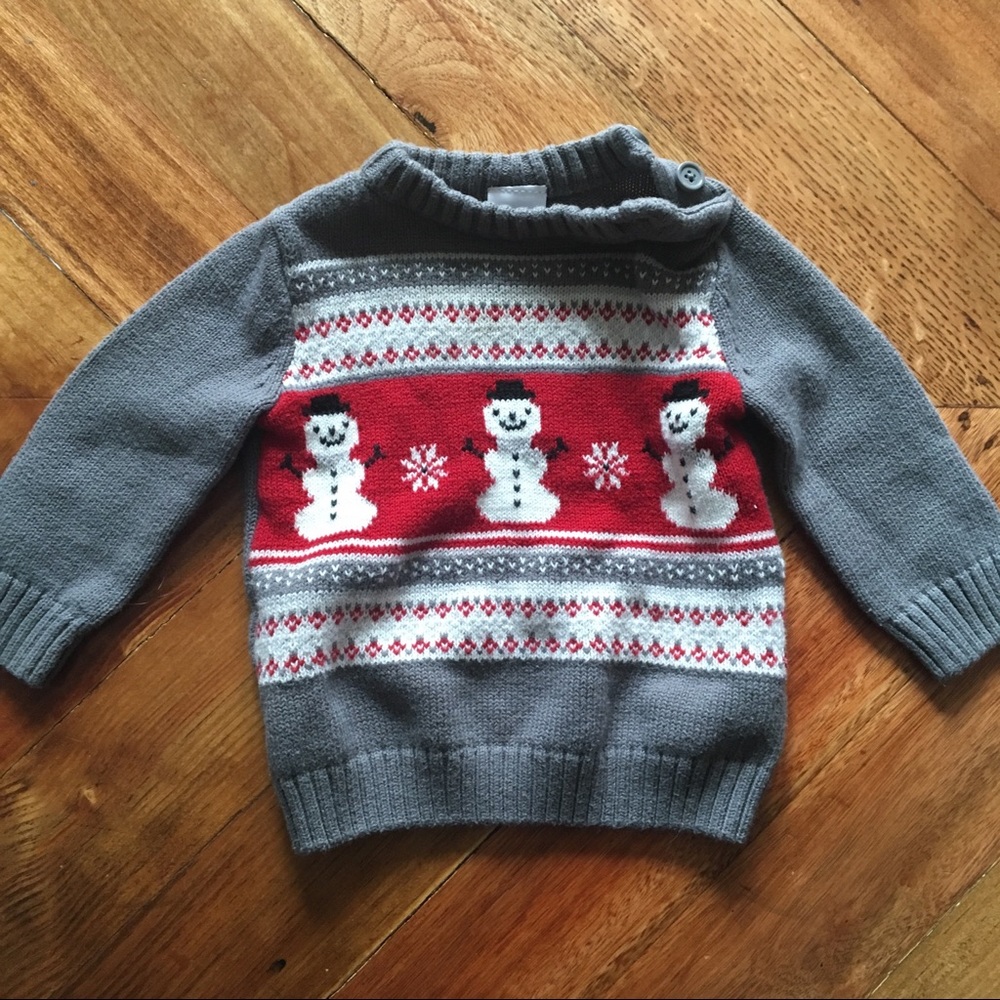 Gymboree baby boy snowman sweater - EUC